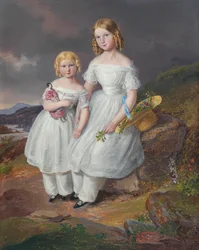 Retrato de Franziska Condesa Kolowrat-Krakowsky nacida el 5 de julio de 1835 y Seraphine Condesa Kolowrat-Krakowsky nacida